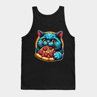 Cute Cat eating Pizza Tank Top